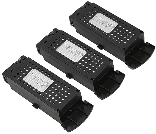 3 Stück 3,7 V 1800 MAh Drohnen-Lipo-Ersatzakku Kompatibel mit SG S6 G6 Q6 RC UAV-Drohne, RC Quadcopter Drohnen-Lithium-Akku mit 1 Schleppkabel und 3 Ladekabeln
