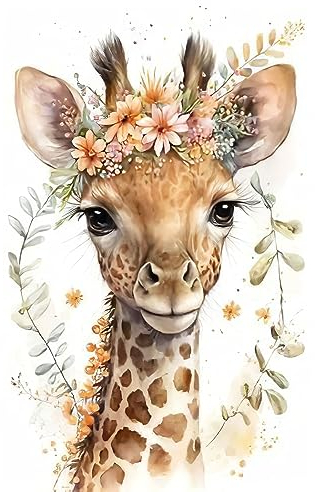 RICUVED Giraffe Diamond Painting Erwachsene, 5D Giraffe Diamant Painting Bilder Erwachsene, DIY Diamond Painting Bilder Tiere Diamant Malerei Set für Wanddekoration 30x40cm
