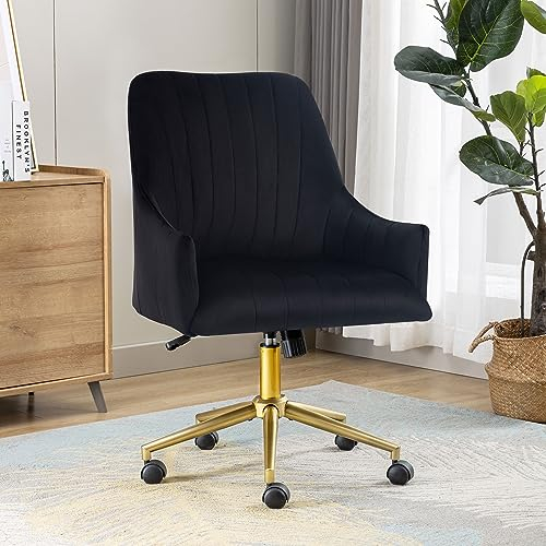 Fantasylab Bürostuhl Höhenverstellbar Drehstuhl Samt Bürosessel Schminkstuhl mit Rädern,Sessel Samtstuhl Für Schlafzimmer/Arbeitszimmer, 150KG