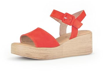 Gabor Damen Keilsandalen, Frauen Sandalen,Keilabsatz,Wedge-Heel,hoch,Sommerschuhe,Freizeitschuhe,offene Schuhe,Pumpkin (Holz),37.5 EU / 4.5 UK