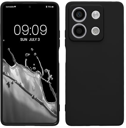 kwmobile Hülle kompatibel mit Xiaomi Redmi Note 13 5G Hülle - weiches TPU Silikon Case - Cover geeignet für kabelloses Laden - Schwarz matt