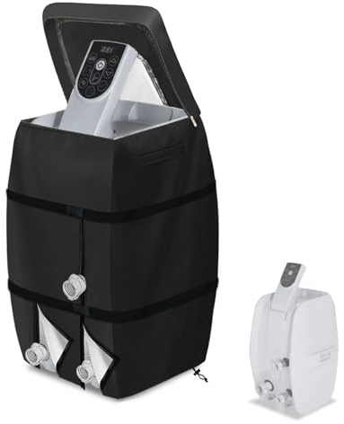 Hadisi Housse de pompe de chauffage pour jacuzzi avec fenêtre supérieure en PVC transparent et ouverture à fermeture éclair, housse de pompe isolante très résistante, imperméable, anti-poussière pour