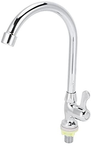Robinet Cuisine, Mitigeur Cuisine Évier à Poignée Unique avec Douchette Pivotant à 360° d'Évier à Arc Élevé G1/2 pour Cuisine Jardin Extérieur