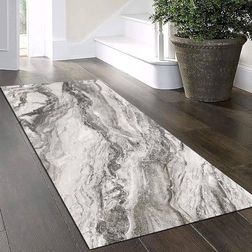 Yinghesheng Teppich Läufer Flur Küche rutschfest Waschbar Teppichläufer Lang 50x140cm Grau Küchenläufer Meterware Korridor Tepiche Kücheteppich Flurmatten Breit 40-140Cm