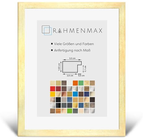 RahmenMax Morena Bilderrahmen Posterrahmen 50x70 cm Sand Gewischt Beige 70x50 cm mit weisser Rückwand und klarem Acrylglas