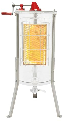 Taozhiyy 2 Waben Manuelle Honigschleuder, 65cm Acryl Tangentialschleuder, Transparent Visualisiert Bienenwachs Extraktor, Bauernhof Haushalt Honigschleuder für Die Herstellung Von Wein Honig