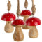 Logbuch-Verlag 4 Fliegenpilze zum Aufhängen Pilz Glückspilz Anhänger Herbst Deko Weihnachtsbaumschmuck rot braun 7 cm