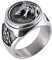 VOYADE Wikinger Odin Wolfskopf Edelstahlring,Dreieck Symbol Wolfskopf Siegelring Für Nordische Herren,Silber,9
