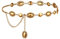 JIEYAO Damen Western Concho Gürtel, Kettengürtel Boho Taillenkette Taille Gürtel Verstellbare Metall Langer Gürtel Körperkette Taillengürtel Cowgirl Gürtel für Kleid Jeans (Gold)