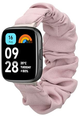 kwmobile Bracelet compatible avec Xiaomi Redmi Watch 3 Active/Redmi Watch 3 Lite - Bracelet de rechange design chouchou pour fitness tracker - lavande