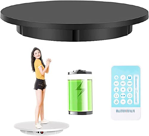 52 cm, um 360 Grad elektrisch drehbarer Drehteller für Fotografie, zur Präsentation von Schmuckprodukten, 3D-Scan-Pfanne (Größe: wiederaufladbar, schwarz)