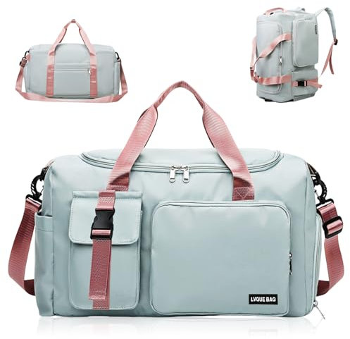 Sporttasche Rucksack, 42L Sporttasche für Damen und Herren, Reisetasche Groß, Sporttaschen mit Schuhfach Nassfach, für Trainingstasche, Schwimmtasche, Übernachtung Tasche, Duffle Bag, Gym Bag (Grün)