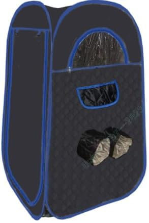 GOPLUS Sauna à Vapeur Portable pour 1 ou 2 Personnes, Générateur de Vapeur 1000W et de 3L, Sauna avec Chaise Pliable, Minuterie, Télécommande, pour Relaxation (Noir)