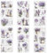 HICOHAND Reiben Sie auf Transfers zum Basteln, 6 Blatt Vintage lila Blume Rubb on Transfers für Möbel Blume Pflanze Aufkleber für Möbel Abziehbilder Lila Lavendel Aufkleber für DIY Handwerk