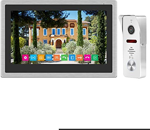 ZXFNVXC Citofono WiFi da 10 Pollici, videocitofono IP Wireless, Telecamera 1080P con rilevamento