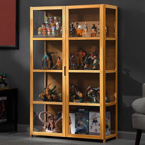 Living Room Blind Box Storage Display Cabinet,Large Acrylic Display Cabinet, Transparent On Three Sides Sealed And Dustproof Suitable For Game Room Bedroom Study Room(Fourth floor,82cm(32.3in))