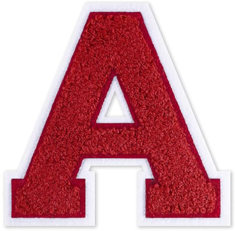 QianSiLi 4.5 Inch Chenille Iron On Letters for Clothes Varsity Letter Patches Embroidered Patch Iron On Patches for Clothing Varsity Jacket Hoodie (Red,A)