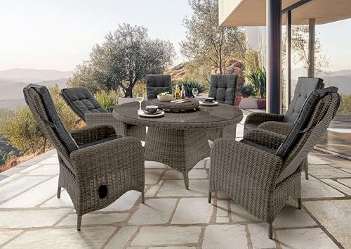 Destiny Sitzgruppe Palma Luna Sitzgruppe 6 HL+ Tisch Ø 150x75cm Vintage grau