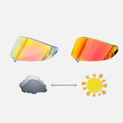 Motociclo Visiera for casco, base for visiera K6 Face Shield for AGV K6 K6S Helmet Shield (base for visiera)(Photochromic Revo Red-day and Night)