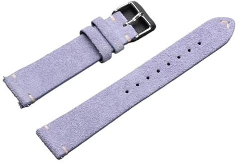 Lederarmband for Uhren, weiches Wildleder, Sportarmband for Damen und Herren(Violet,20mm)