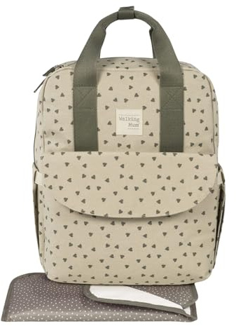 Walking Mum - Mochila Corazones Poppy Musgo