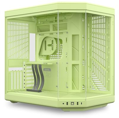 HYTE Y70 Modern Aesthetic Gaming PC Case - Panoramic Glass | High-Airflow Design | Cable Management | Dual Chamber ATX Mid-Tower Chassis | 10 Fan Capacity | Luxury PCIe 4.0 Riser Cable -Matcha (Green)
