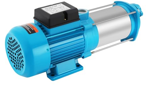 Kreiselpumpe Edelstahl, 4000l/h 1300W Gartenpumpe Kreiselpumpe mit Abschaltautomatik, 2860rpm Gartenpumpe Förderhöhe 98m für Gärten Fischteichen Schwimmbädern Löschwasser