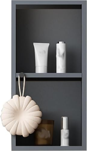 Niche de douche en acier inoxydable, Etagère de niche douche encastrée, meuble mural en acier inoxydable avec cloison 30x60cm multicolore(Gray)