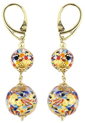 Venetiaurum - Pendientes Largos para Mujer en Cristal de Murano y Plata 925 - Joya Made in Italy Certificada
