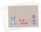 Papierdrachen 12 Oster Aufkleber zum Basteln und Dekorieren - Motiv bunte Osterhasen rechteckig - Sticker Nr 13 - Ostern 2023