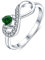 JO WISDOM Damen-Ring 925 Sterling Silber Infinity Unendlichkeit Ring Herz schliff 3A Zirkonia Mai Geburtsstein Smaragd Farbe,Schmuck für Frauen