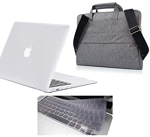 FINDING CASE Apple MacBook Air 11 inch Case A1370 A1465,BUNDLE 3 IN 1 Hard Shell Case with Laptop Shoulder Bag Strap and Keyboard Skin Cover for 11-inch/11.6 MacBook Air (Crystal Clear)