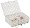 relaxdays Joyero de Cristal Glamuroso, Caja Joyas con Espejo en la Base, Metal-Vidrio, 5cm, Plateado, Hierro, 1 Ud, 7 x 19 x 14,5 cm