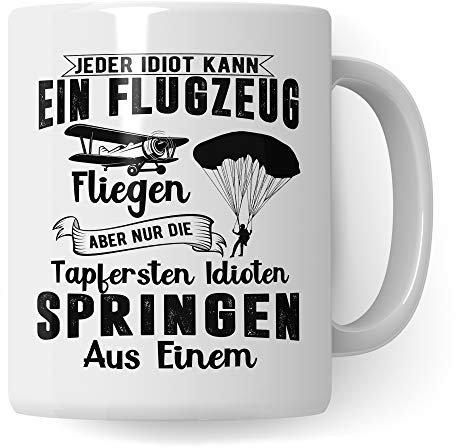 Pagma Druck Fallschirmspringen Tasse Geschenkidee Fallschirmspringer Skydive Kaffeetasse Skydiving Geschenk Fallschirm