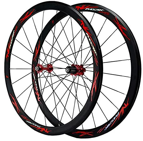 700c Rennrad Felge 28 Zoll Fahrrad Laufrad Hohlkammerfelge Cut 7 8 9 10 11 12-Fach Für C/V-Brakes/Felgenbremse QR (Color : Red hub red)