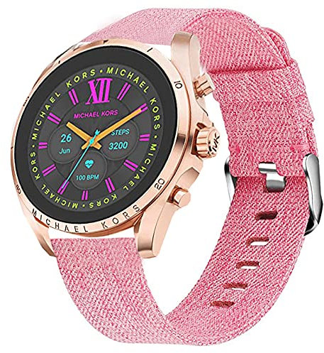 Giaogor Correa Reloj de repuesto de tela tejida de nailon transpirable compatible con Michael Kors Gen 6 Bradshaw Smartwatch/MK Gen 6 Bradshaw 2021, Nylon
