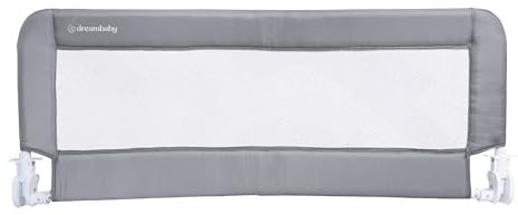 Dreambaby Milan Bettgitter für Kleinkinder, extra hohe, gepolsterte Bettgitter, geeignet für Flache Bettgestelle bis Kingsize-Matratzen, Maße: 110 cm breit x 45,5 cm hoch, Grau