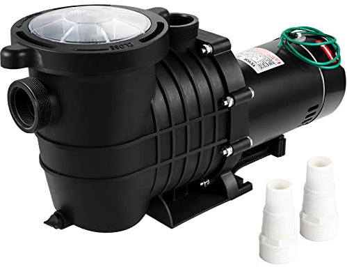 VEVOR Swimming Pool Pump 1HP, Dual Voltage 110V 220V, 5544GPH, Powerful Self-priming Pump for In/Above Ground Pool Water Circulation, w/ Strainer Basket, 2pcs 1-1/2'' NPT Connectors, UL Certified