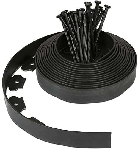 XRDSHY Flexible Rasenkante Kunststoff Mit 30 Erdanker,Höhe 5cm,Raseneinfassung Aus Plastik Gartenumrandung Beeteinfassung