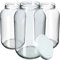 KADAX Bocaux en Verre de 4 L, Bocaux avec Couvercle Hermétique de 100mm pour la Conservation et la Fermentation, Bocaux pour Cornichons (Blanc, Lot de 12)