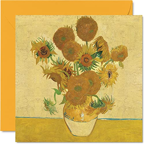 Stuff4 Classic Art Van Gogh Karten für Damen und Herren - Sonnenblumen - berühmte abstrakte Geburtstagskarte für Mama Vater Tante Onkel Großvater Kindermädchen 145mm klassische Grußkarten