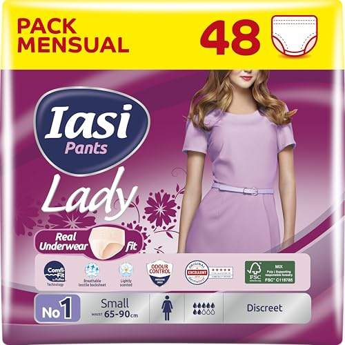 IASI Pants LADY, 48 Einweghosen für Harnverlust, Saugfähigkeit PLUS, Größe S für Frauen, 48 Stück