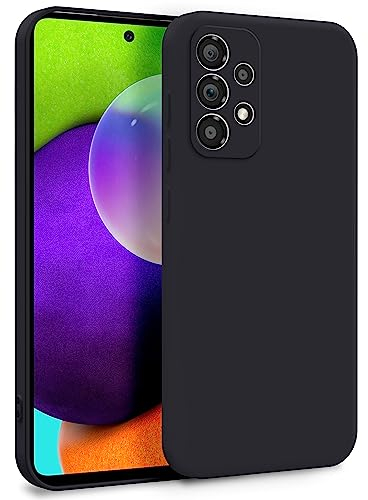MyGadget Hülle für Samsung Galaxy A52 4G | 5G | A52s 5G - Zweilagige Handyhülle mit Kameraschutz - Cover mit Innenfutter & Silikon außen - Schwarz