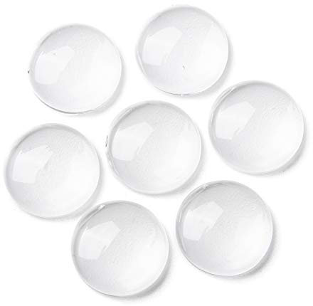 Cheriswelry 200 Stück 14 mm Glas-Cabochons, runde Kuppel, Cabochons, flache Rückseite, Glasfliesen für Kamee, Foto, Anhänger, DIY, Dekoration, Handwerk, Schmuckherstellung