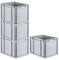 PROREGAL SuperSparSet 4x Eurobox NextGen Economy | Griffe geschlossen |HxBxT 32x30x40cm | 30 Liter | Eurobehälter, Transportbox, Transportbehälter, Stapelbehälter