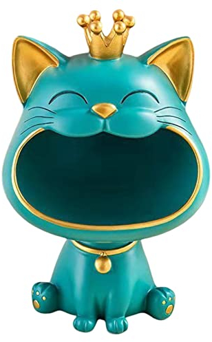 Lachende Katze Figuren Statue, Kätzchen Aufbewahrungsbox, Kunstharz Big Mouths Hund/Katze Statue, Schlüsselschale Für Eingangstisch, Schmuck Ohrring Aufbewahrungsschalen Tischskulptur Für Zuhause