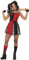FIESTAS GUIRCA Harlekin Cheerleader Kostüm – Böse Närrin Clown Kostüm Rot Schwarz – Halloween Kostüm Erwachsene Damen Größe 36-38 M