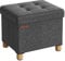 SONGMICS Cassapanca, Pouf Contenitore Piccolo, Poggiapiedi Pieghevole da 32 x 40 cm, Ottomano con Stoccaggio, Regge fino a 300 kg, per Soggiorno, Camera da Letto, Dormitorio, Grigio Ardesia LSF012G11