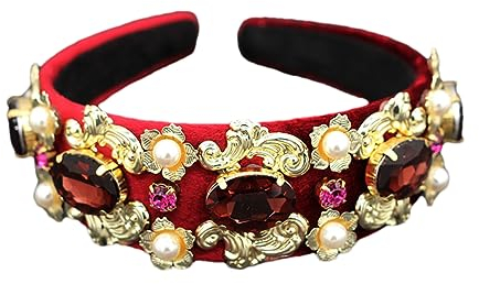 Rfmfkkg Damen Zartes Barock Stirnband Braut Hochzeit Party Stirnband Kunstperlen Strass 1