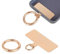 Patch d'attache de Téléphone, Universel Métal Languette d'attache de Téléphone avec Anneau à Ressort Cordon de Remplacement sans Adhésif pour Téléphone Portable (Or)
